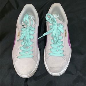 Puma Suede Classic- Glacier Gray-Grape Purple